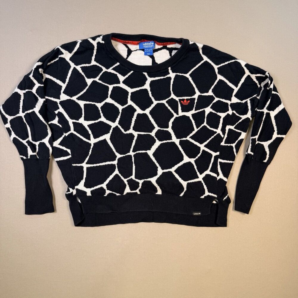 adidas Originals Giraffe Print Knit Sweater Black White Japanese Release Med